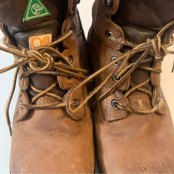 Red Wing Shoes Brown Poplar  Frontier Leather Work Steel Toe Boots 9.5 - Picture 14 of 14